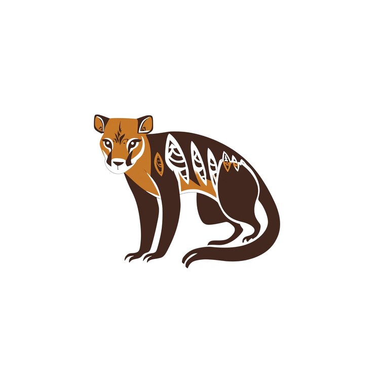 PSD ilustración estilizada de un fossa, un carnívoro malgache