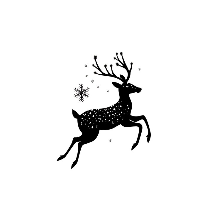 PSD ilustración estilizada de renos perfecta para tarjetas de navidad o diseños de invierno
