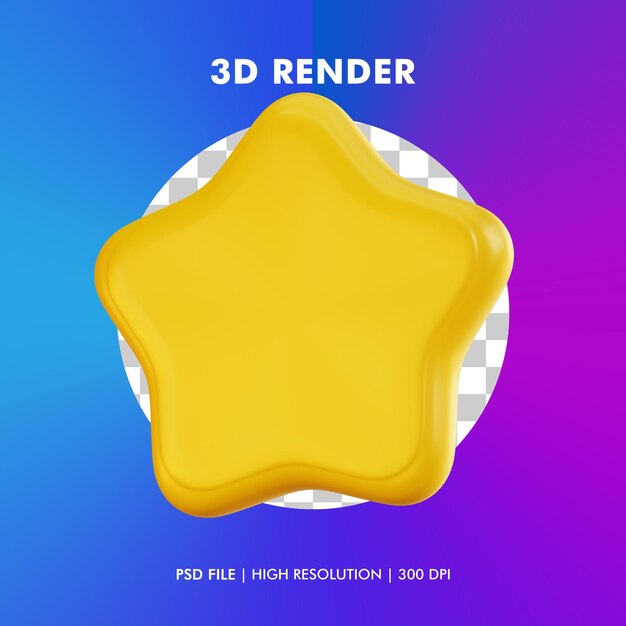 Ilustración de estrella 3d aislado