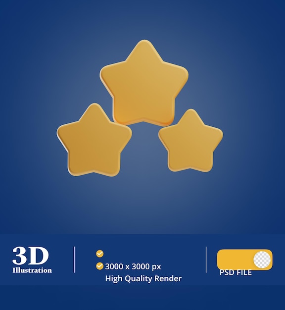 Ilustración de estrella de equipo de juego 3d