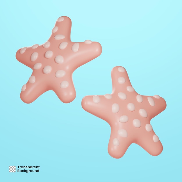 Ilustración de estrellas de mar 3d