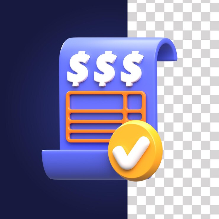 PSD ilustración factura 3d