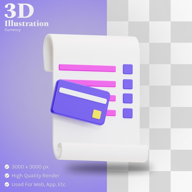 Ilustración de factura 3d