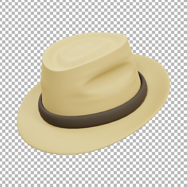 PSD ilustración de fedora crema 3d