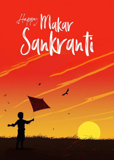 PSD ilustración del feliz festival de makar sankranti en la india