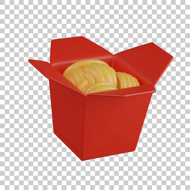 Ilustración de fideos en 3D