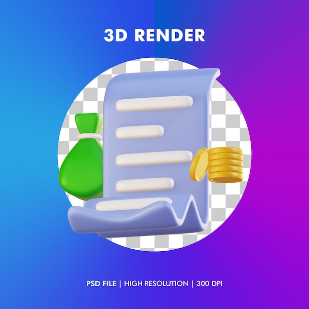 Ilustración financiera 3d aislada