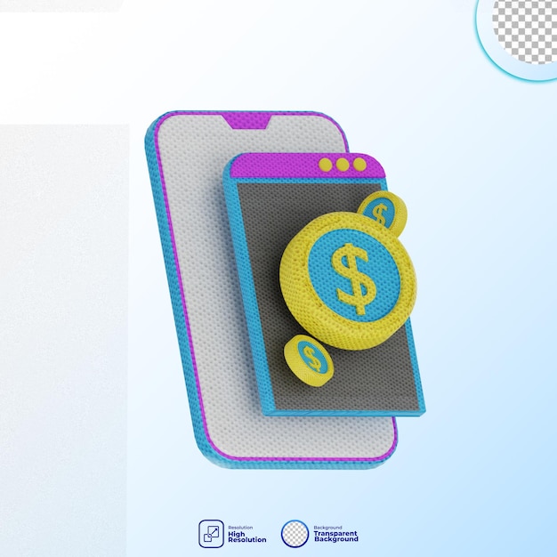 Ilustración financiera de negocios en 3D