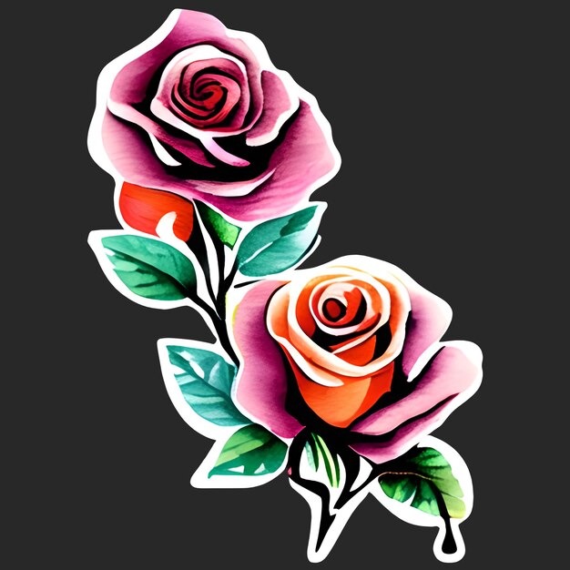 PSD ilustración de la flor de rosa diseño de clipart