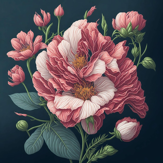 Ilustración de flores coloridas