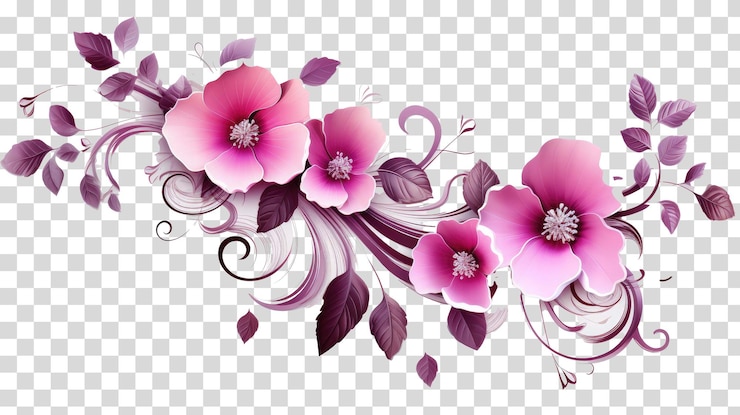 PSD ilustración de flores en vector png sobre un fondo transparente