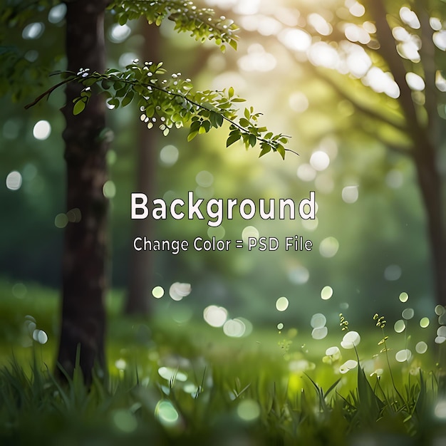 Ilustración de fondo de bokeh borroso verde de PSD