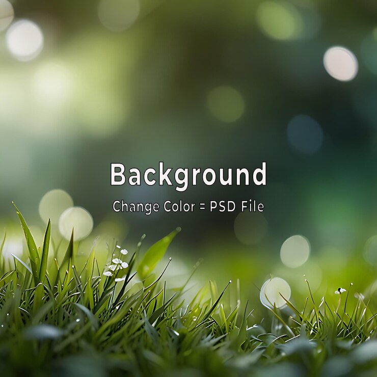 PSD ilustración de fondo de bokeh borroso verde de psd