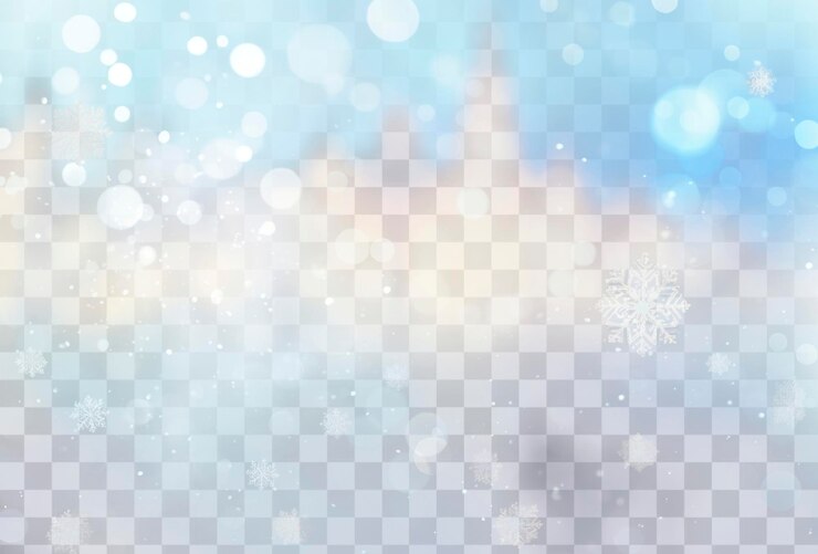 PSD ilustración de fondo de bokeh de los copos de nieve de invierno