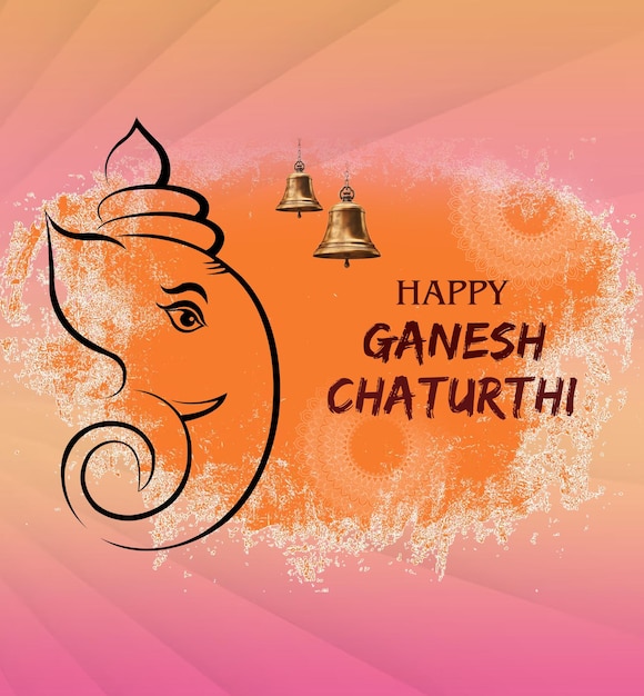 Ilustración del fondo de lord ganpati para el fondo de la tarjeta navideña de ganesh chaturthi
