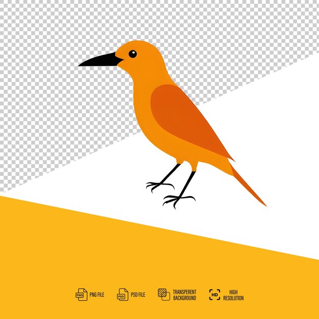 Ilustración de fondo transparente aislado de pájaros de colores