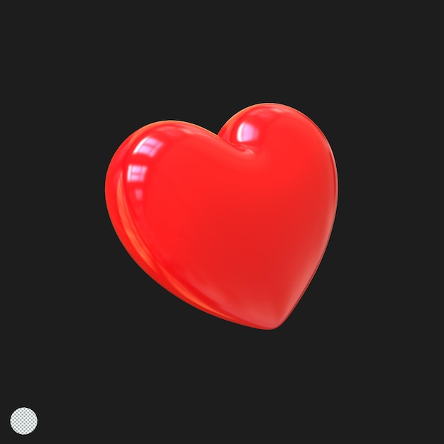 Ilustración de forma de corazones rojos de procesamiento 3D para el signo romántico del día de San Valentín
