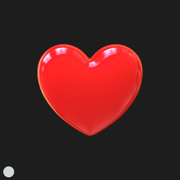 Ilustración de forma de corazones rojos de procesamiento 3D para el signo romántico del día de San Valentín