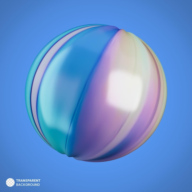 PSD ilustración de forma de esfera de vidrio holográfico 3d