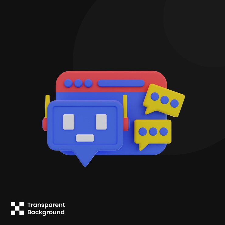 PSD ilustración fotográfica en 3d chatbot soporte para icono en 3d elemento gráfico elemento de diseño renderización en 3d