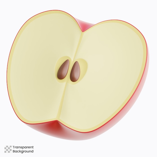 Ilustración de la fruta de manzana en 3d