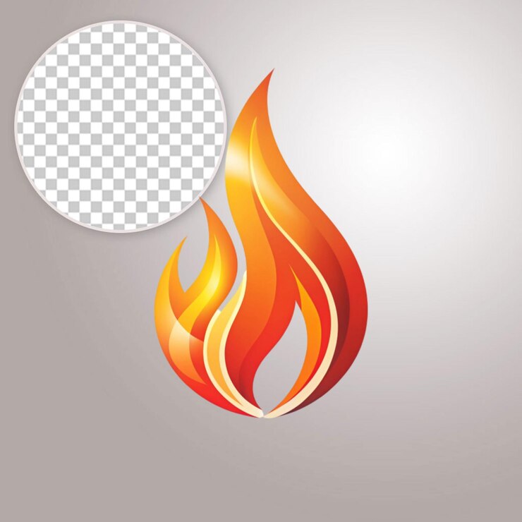 PSD ilustración de fuego, calor, llama y quema en un fondo transparente