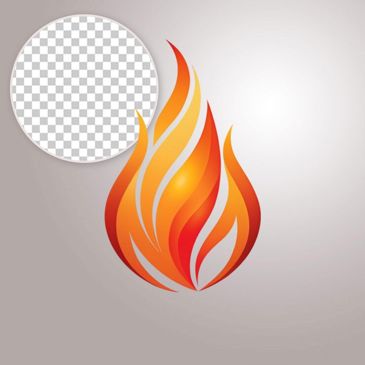 PSD ilustración de fuego, calor, llama y quema en un fondo transparente