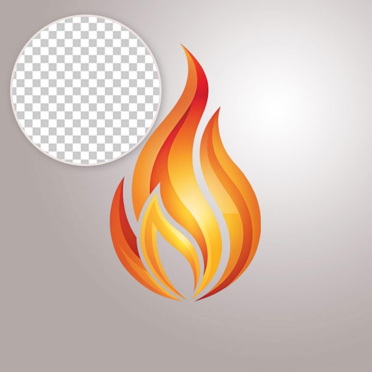 PSD ilustración de fuego, calor, llama y quema en un fondo transparente