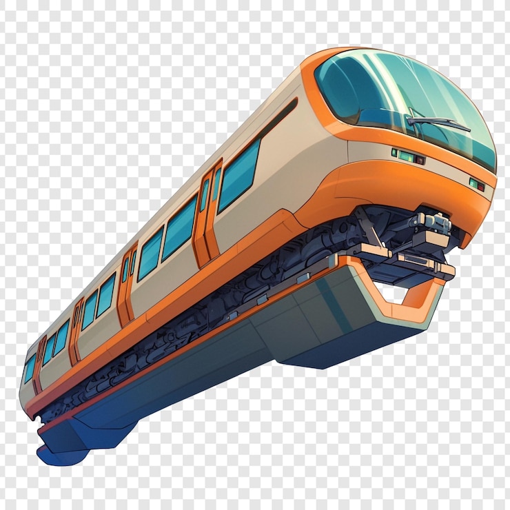 PSD ilustración futurista del tren