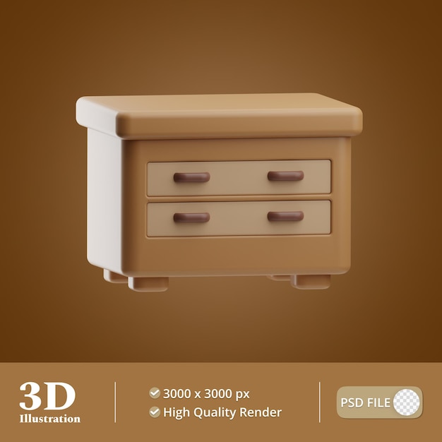 PSD ilustración de gabinetes de muebles para el hogar 3d