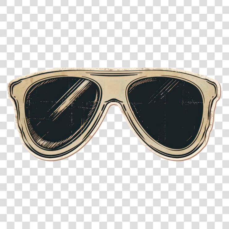 PSD ilustración de gafas de sol antiguas de png