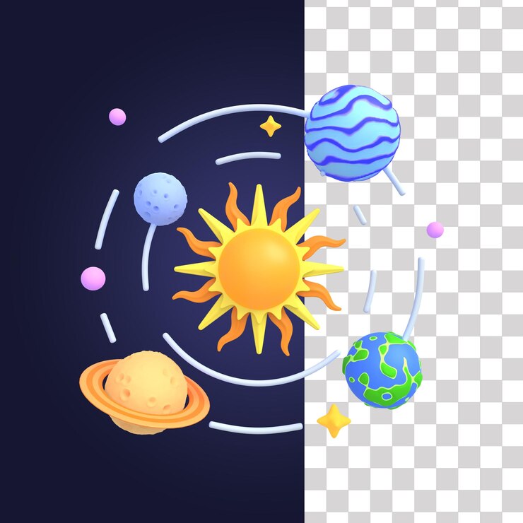 PSD ilustración de las galaxias en 3d