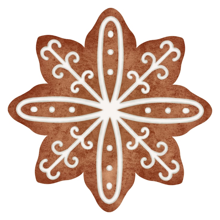 PSD ilustración de galletas de copos de nieve blancos