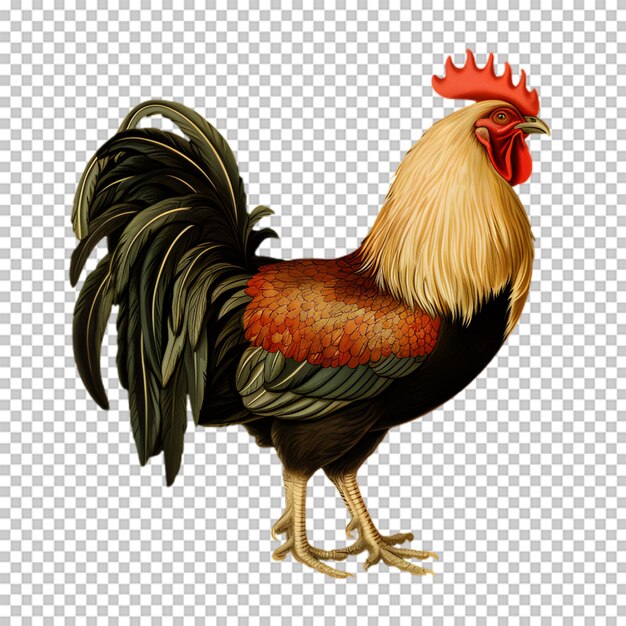 PSD ilustración de un gallo aislado en un fondo transparente