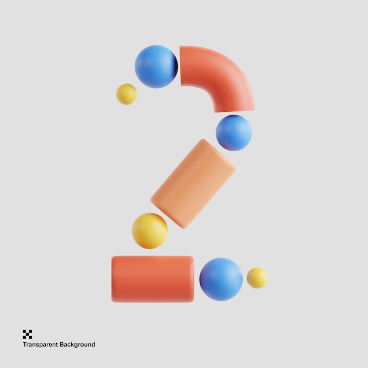 PSD ilustración geométrica 3d del número dos