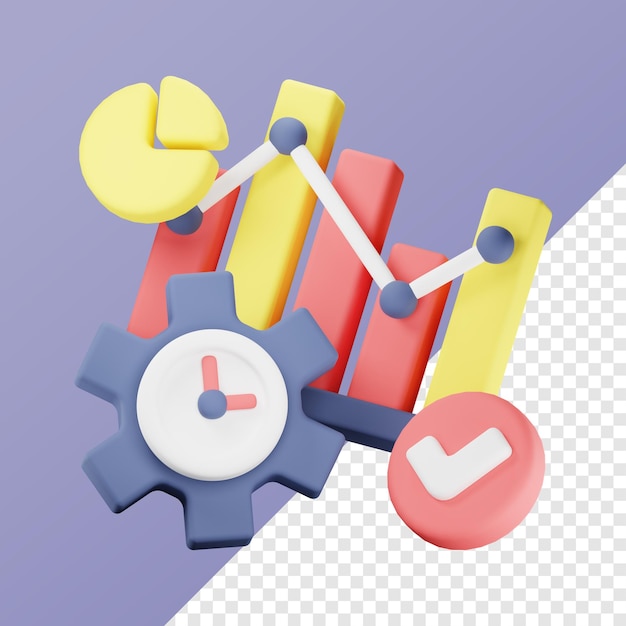 Ilustración de la gestión del tiempo de renderización en 3D