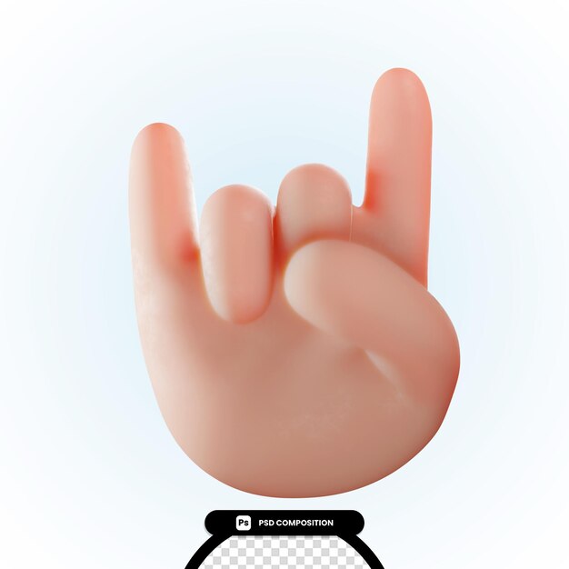 ilustración de gesto de mano psd