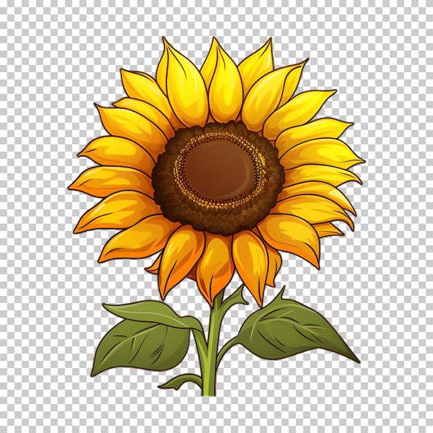 PSD ilustración de girasol en un fondo transparente