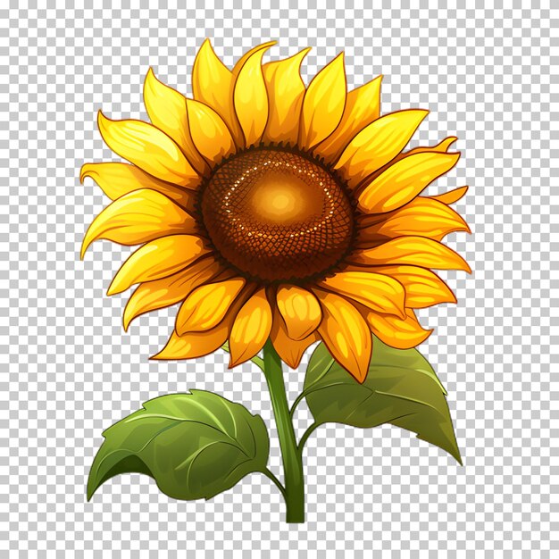 PSD ilustración de girasol en un fondo transparente