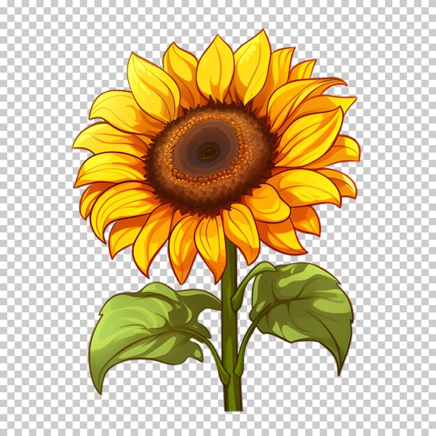 PSD ilustración de girasol en un fondo transparente