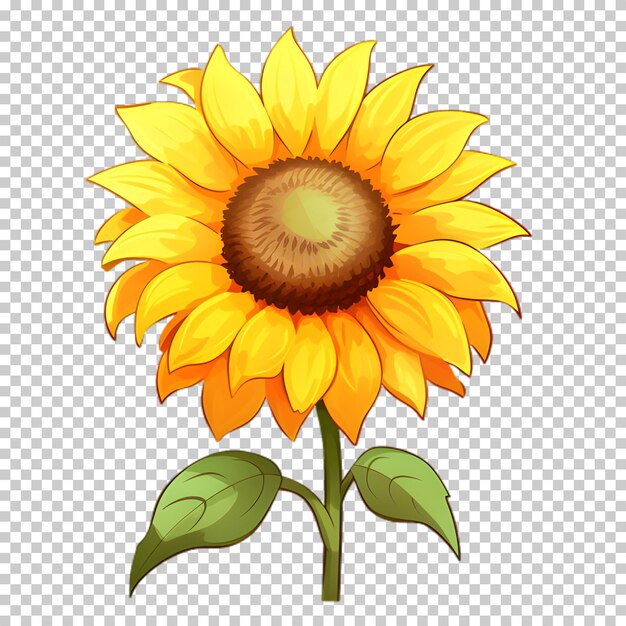 PSD ilustración de girasol en un fondo transparente