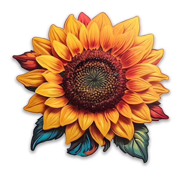 PSD ilustración de girasol en formato pdf