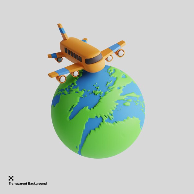 PSD ilustración de globo de renderizado 3d