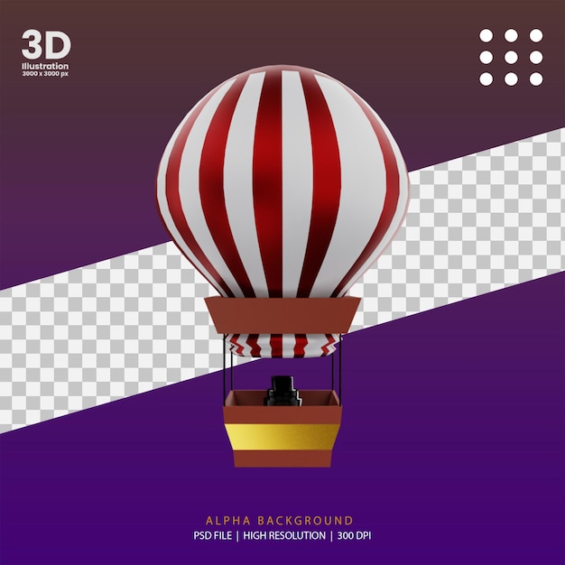 PSD ilustración de globos de aire de renderizado 3d