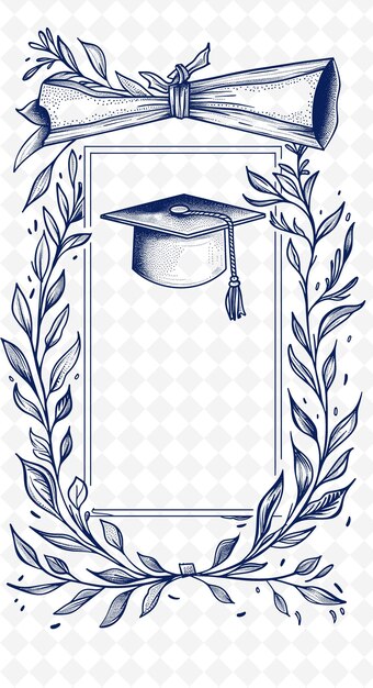 PSD una ilustración de una gorra de graduación con las palabras graduación en ella