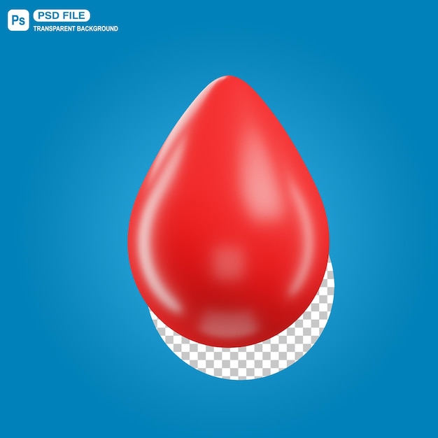 Ilustración de gota de sangre 3d