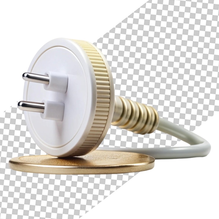 PSD ilustración gráfica 3d realista de enchufe eléctrico aislado en blanco
