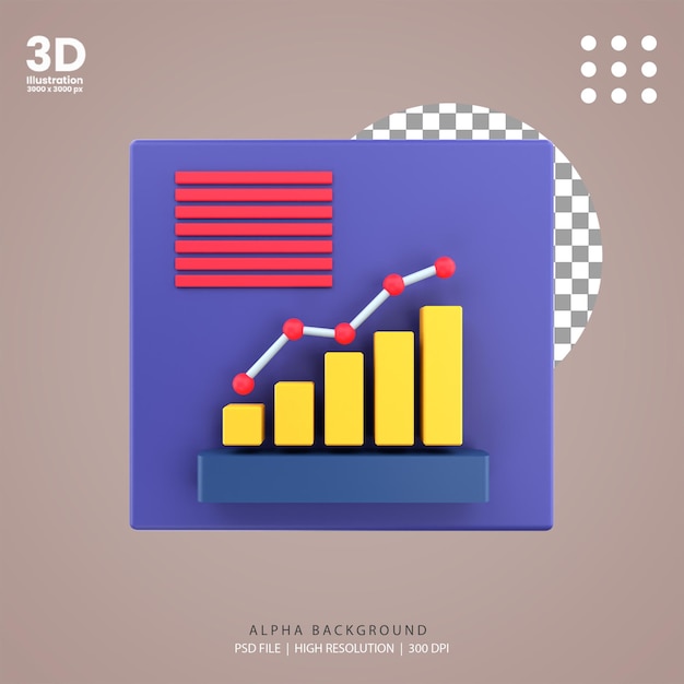 Ilustración de gráfico analítico de procesamiento 3d