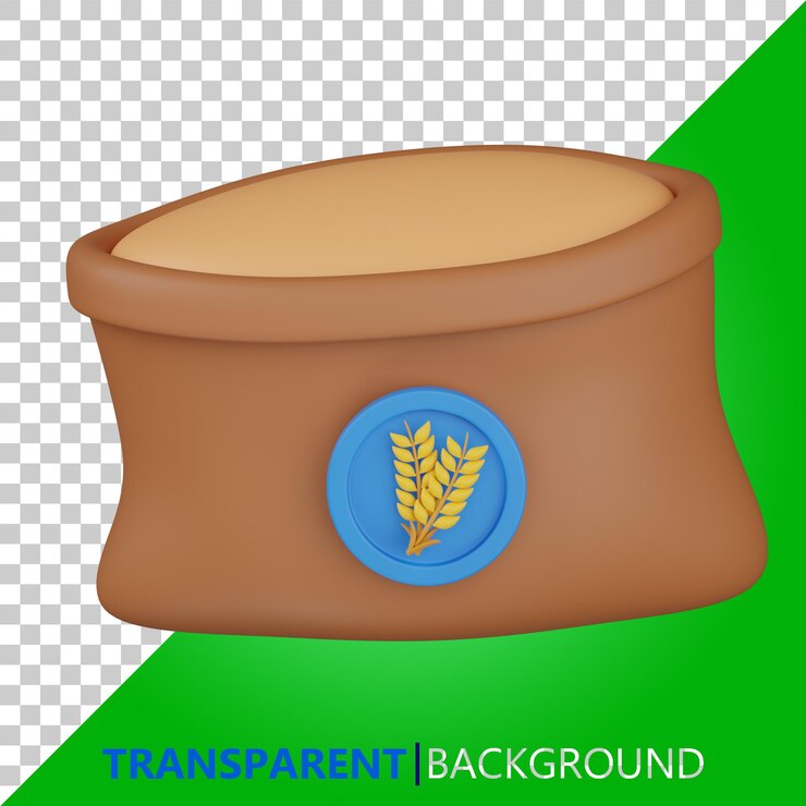 PSD ilustración de grano de renderizado en 3d