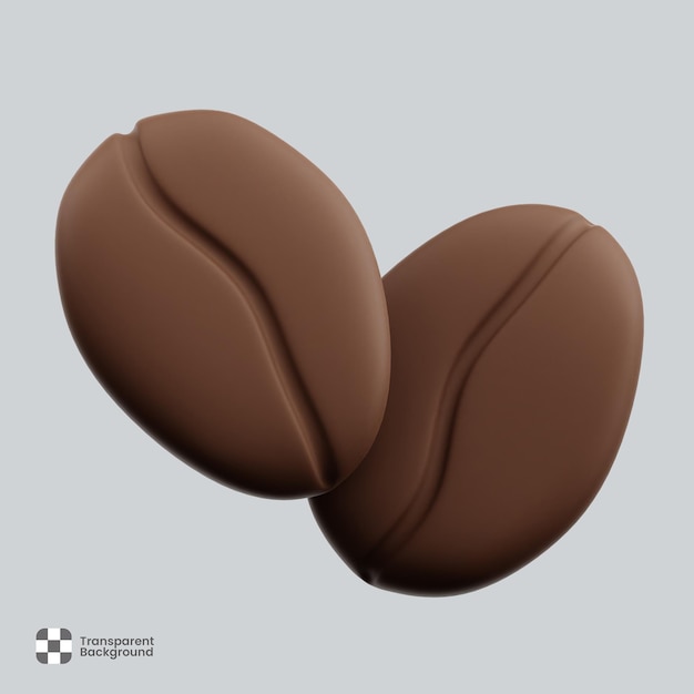 Ilustración de granos de café 3D